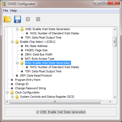 Screenshot of CMSIS Configuration Wizard editing a file.